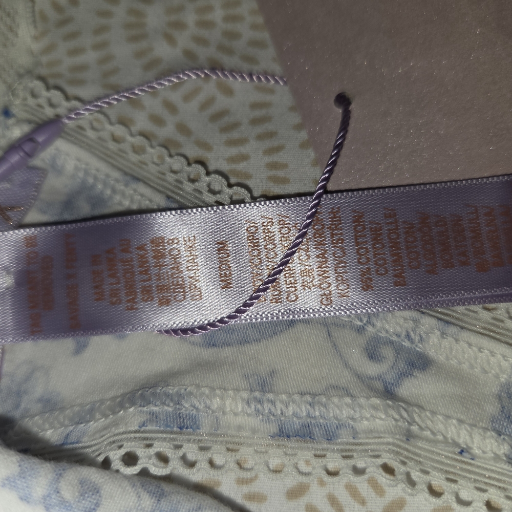 NWT Savage X Fenty Blue and White Lingerie Bra Size 36D, Panties M - Picture 8 of 9